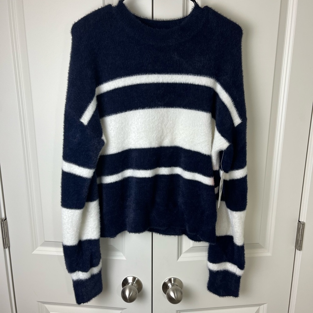 ⭐️ Arula Navy and White Striped Sweater